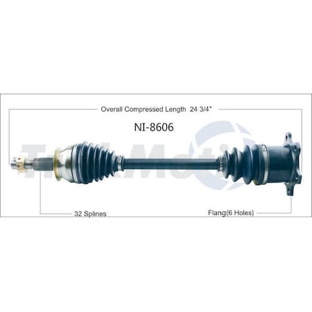 Surtrack Axle Cv Axle Shaft, Ni-8606 NI-8606